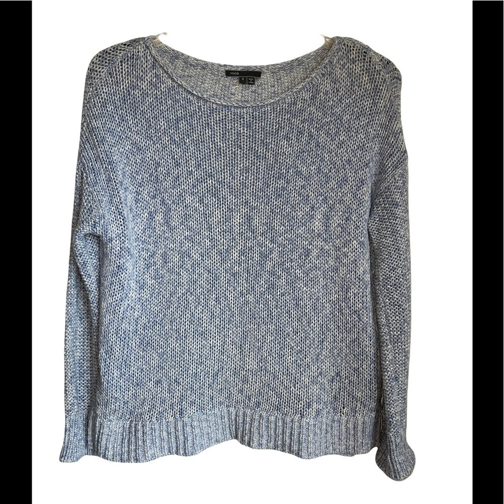 Vince-Blue Marled Scoop neck Sweater. Size small